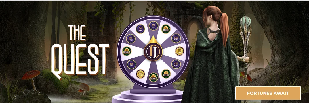 Jackpot Jill – The Quest wheel bonus, spin to win prizes